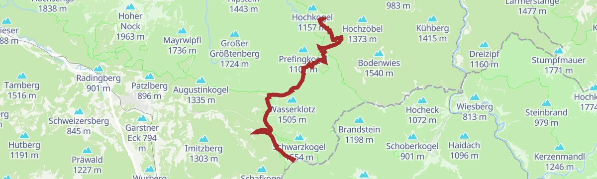 Route map: Etappe 02 Luchs Trail Anlaufalm